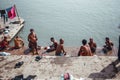 Daily life on the river Ganges, India