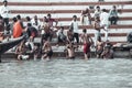 Daily life on the river Ganges, India