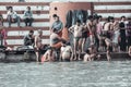 Daily life on the river Ganges, India