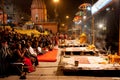 VARANASI: People gather to watch night ritual