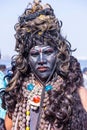 Male artist as lord shiva during masan holi in varanasi