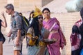 Portrait of an male artist dresses like a indian mythological character