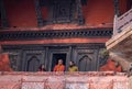 Devotees on nepali temple of lord shiva in varanasi