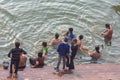 Varanasi, Uttar Pradesh, India - 12.14.2017; people makes ritual