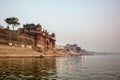 Varanasi, Uttar Pradesh, India. A view from River Ganges of Old Royalty Free Stock Photo