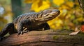 Beautiful Crocodile monitor in the forest