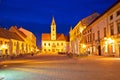 Varazdin baroque square evening view