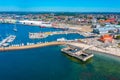 Varberg, Sweden, July 12, 2022: Aerial view of Swedish town Varb Royalty Free Stock Photo