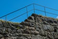 Stone stairs and metal railing.. Royalty Free Stock Photo