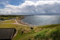 View of Strandpromenaden from atop Varberg Fortress.. Royalty Free Stock Photo