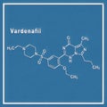 Vardenafil erectile dysfunction drug molecule Structural chemical formula