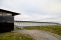 Vardo, Norway - 23 June 2019: Black kube building which is memorial devoted to memory innocently killed during witch hunting. Royalty Free Stock Photo