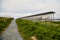 Vardo, Norway - 23 June 2019: Memorial devoted to memory innocently killed during witch hunting. Long building with small window