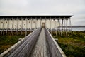 Vardo, Norway - 23 June 2019: Memorial devoted to memory innocently killed during witch hunting. Long building with small window