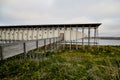 Vardo, Norway - 23 June 2019: Memorial devoted to memory innocently killed during witch hunting. Long building with small window