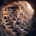 Vardzia cave monastery, AI generated image Royalty Free Stock Photo