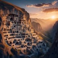 Vardzia cave monastery, AI generated image Royalty Free Stock Photo