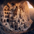 Vardzia cave monastery, AI generated image Royalty Free Stock Photo