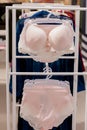 Vareity of bra hanging in lingerie underwear store. Advertise, Sale, Fashion concept Royalty Free Stock Photo