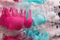 Vareity of bra hanging in lingerie Royalty Free Stock Photo