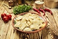 Vareniki dumplings, pierogi - traditional Ukrainian food,Cooke