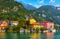Varenna Italy. Picturesque town at lake Como. Colourful Royalty Free Stock Photo