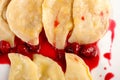 Varenyky (ravioli) with cherry Royalty Free Stock Photo