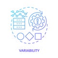 Variability blue gradient concept icon