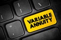 Variable Annuity - type of annuity that can rise or fall in value based on the performance of its underlying investment portfolio