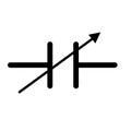 Variable Capacitor Component UK Symbol For Circuit Design Royalty Free Stock Photo