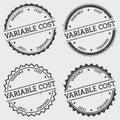 Variable cost insignia stamp isolated on white.