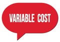 VARIABLE COST text written in a red speech bubble