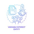 Variable interest entity blue gradient concept icon
