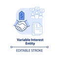 Variable interest entity light blue concept icon