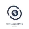 Variable rate mortgage icon. Trendy flat vector Variable rate mo Royalty Free Stock Photo