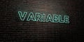VARIABLE -Realistic Neon Sign on Brick Wall background - 3D rendered royalty free stock image
