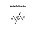 Variable Resistor. electronic symbol. Illustration of basic circuit symbols. Electrical symbols,.