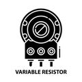 variable resistor icon, black vector sign with editable strokes, concept illustration Royalty Free Stock Photo