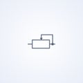 Variable resistor, vector best gray line symbol