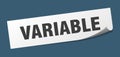 variable sticker. variable square sign. variable