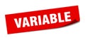 variable sticker. variable square sign. variable