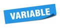 variable sticker. variable square sign. variable