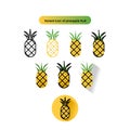 Variant icon of pineapple fruit free for commercial use