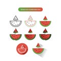 Variant icon of watermelon fruit free for commercial use