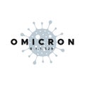 Variant Omicron banner. Minimalist background. Covid 19. Vector illustration, flat design