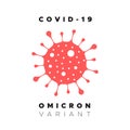 Variant Omicron banner. Minimalist background. Covid 19. Vector illustration, flat design