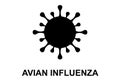 Avian influenza H5N1. Bird flu virus illustration. H5N1 bird flu epidemic disease. Chinese pandemic danger. Royalty Free Stock Photo