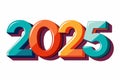 variants colored number \'2025\' vector style art on white background Royalty Free Stock Photo
