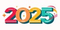 variants colored number \'2025\' vector style art on white background Royalty Free Stock Photo