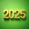 gradient colored number \'2025\' on white background. Generative AI. Royalty Free Stock Photo